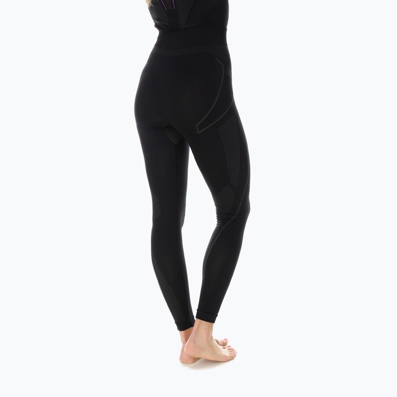 Pantaloni termici da donna Brubeck Thermo nero/rosa 2