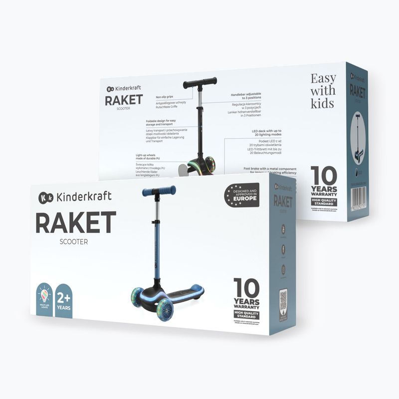 Monopattino a tre ruote per bambini Kinderkraft Raket blue 8