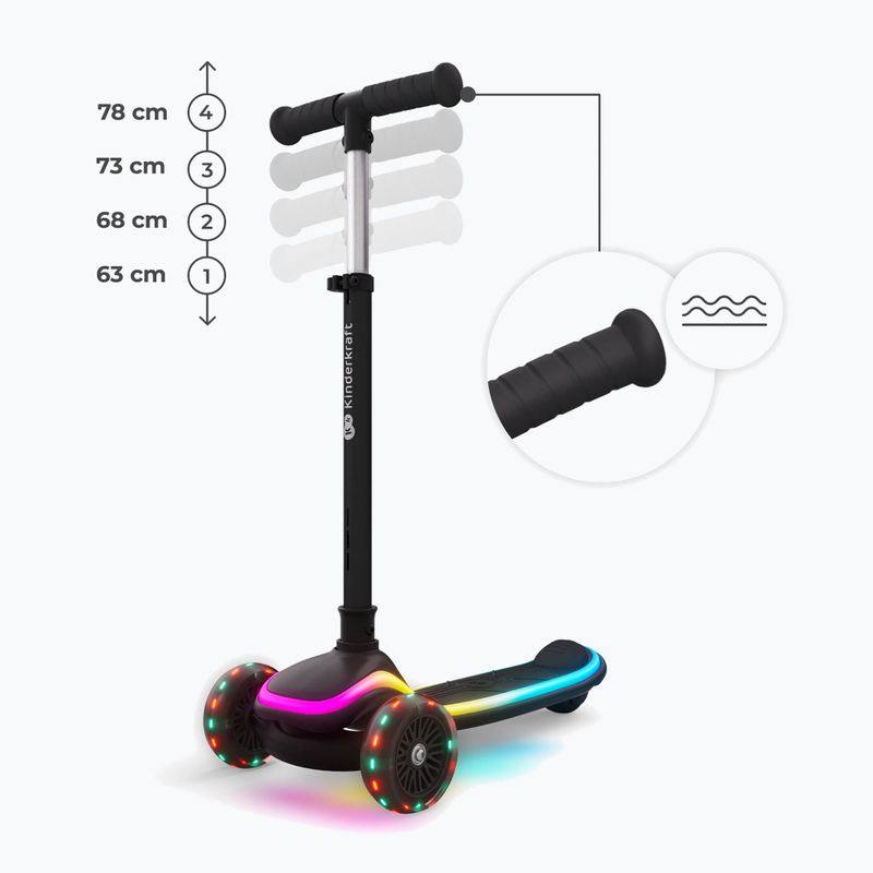 Monopattino a tre ruote per bambini Kinderkraft Raket Up black 12