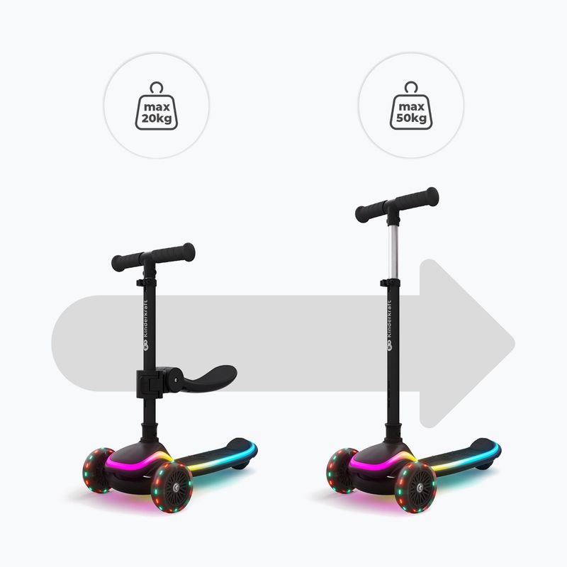 Monopattino a tre ruote per bambini Kinderkraft Raket Up black 13