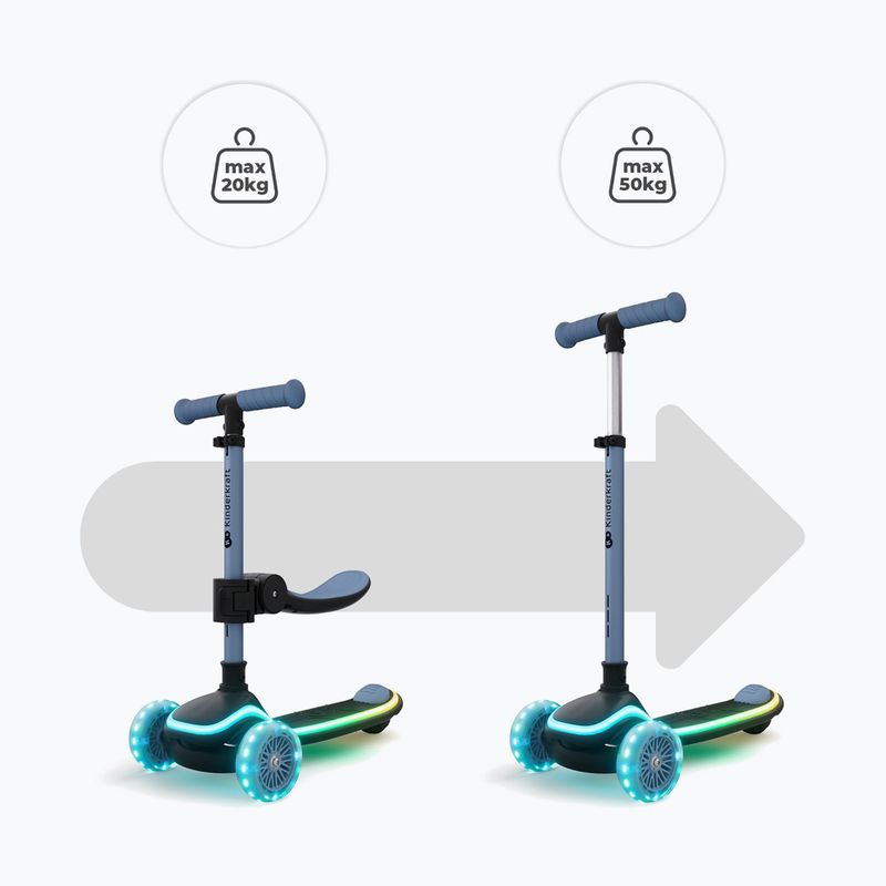 Monopattino a tre ruote per bambini Kinderkraft Raket Up blue 10