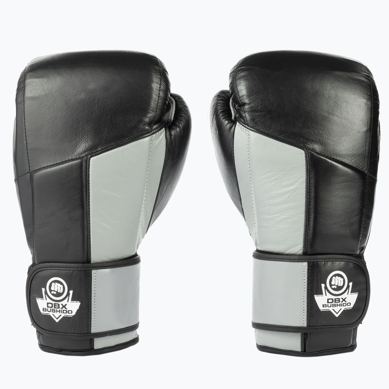 DBX BUSHIDO Guanti da boxe in pelle naturale Muay Thai nero ARB-431sz