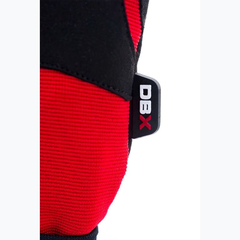 Guanti da allenamento DBX BUSHIDO con velcro lungo e sistema di presa nero/rosso 9