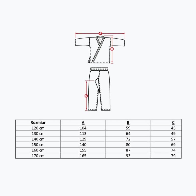 DBX BUSHIDO ARK-3102 karategi con cintura per bambini bianco 6