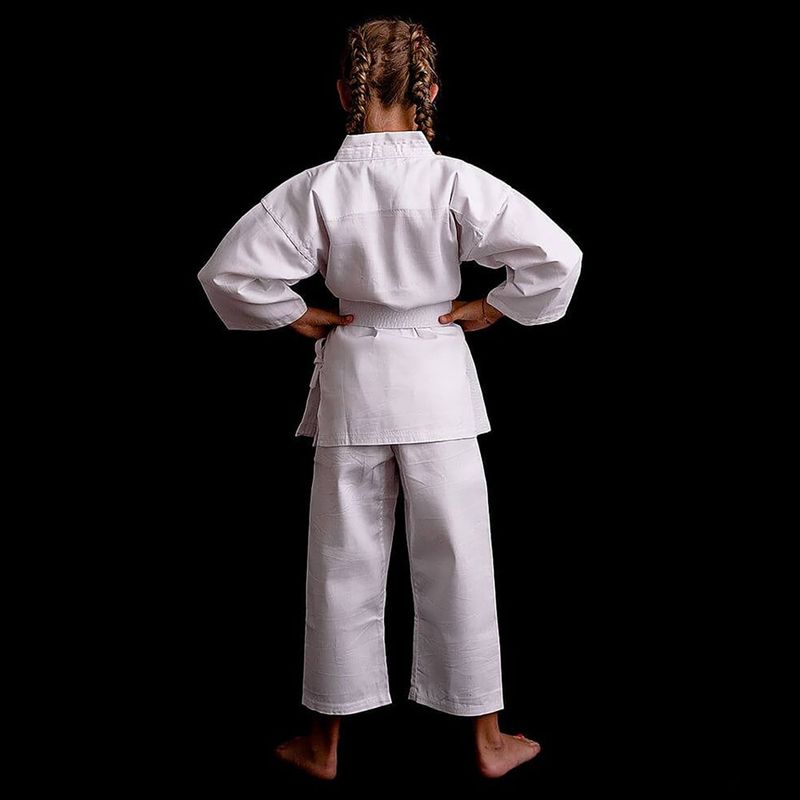 DBX BUSHIDO ARK-3102 karategi con cintura per bambini bianco 13