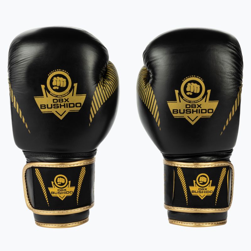 Guanti da boxe DBX BUSHIDO in pelle naturale nera B-2v13