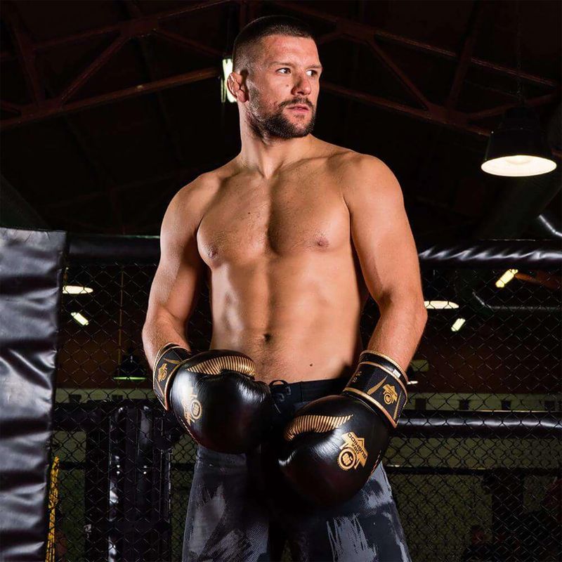 Guanti da boxe DBX BUSHIDO in pelle naturale nera B-2v13 18