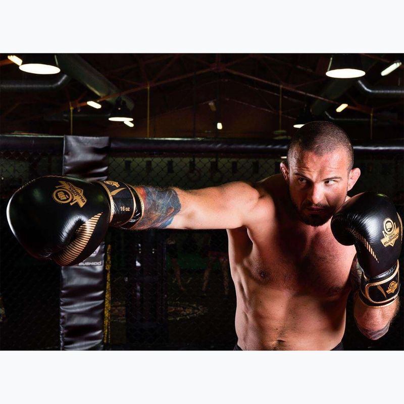 Guanti da boxe DBX BUSHIDO in pelle naturale nera B-2v13 21