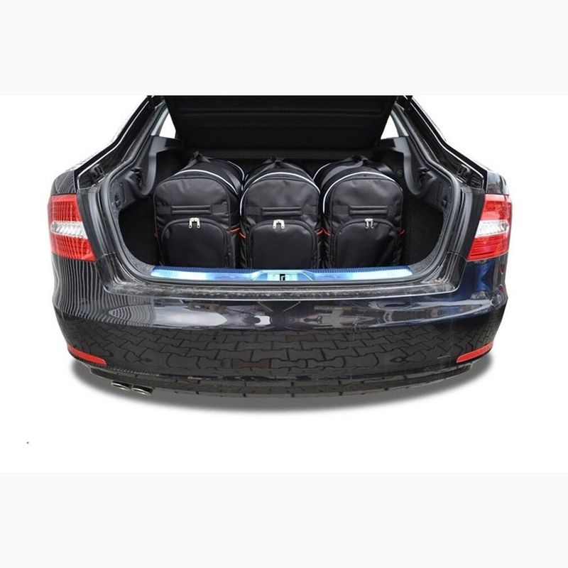 KJUST Skoda Superb Limousine 2008-2015 set di borse per il bagaglio 5 pezzi nero. 12