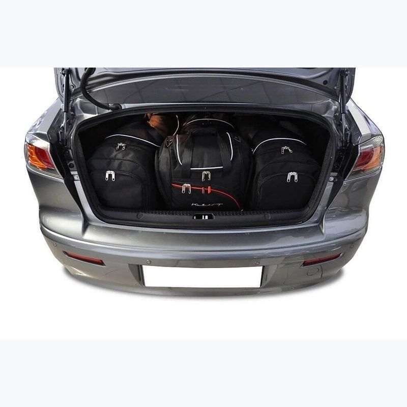 KJUST Mitsubishi Lancer Limousine set di borse per bagagliaio 2007-2016 4 pezzi nero. 11