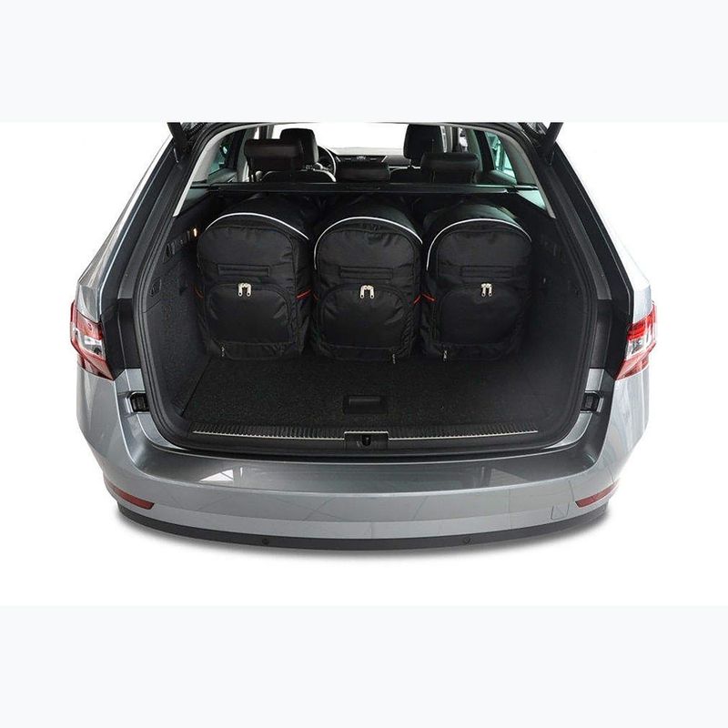 KJUST Skoda Superb Combi 2015-2023 set di borse portabagagli 5 pezzi nero. 12