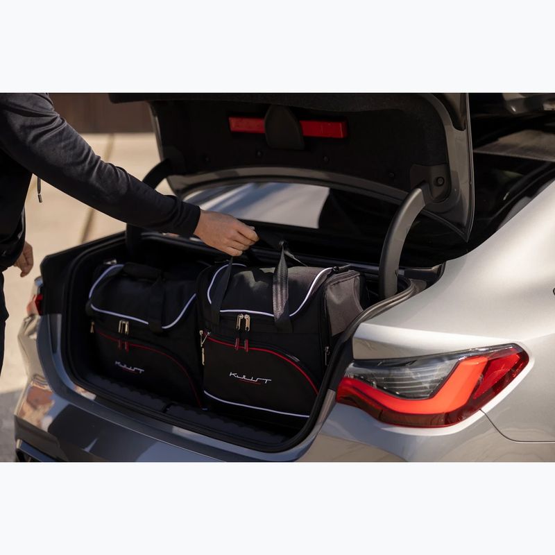 KJUST Porsche Panamera 2010-2016 set di borse per bagagliaio 4 pezzi nero. 16