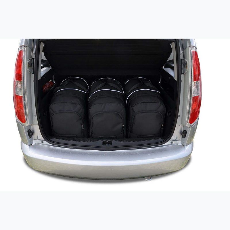 KJUST Set di borse per bagagliaio Skoda Roomster 2006-2015 3 pezzi nero. 10