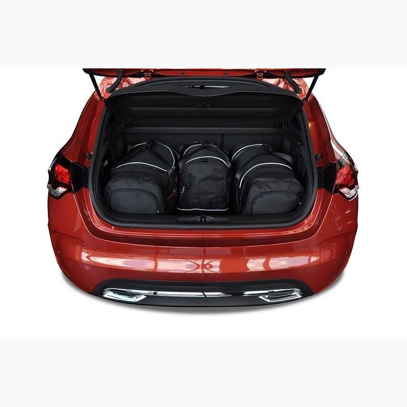 KJUST Set di borse per il bagagliaio Citroen Ds4 Hatchback 2011-2015 4 pezzi nero 16