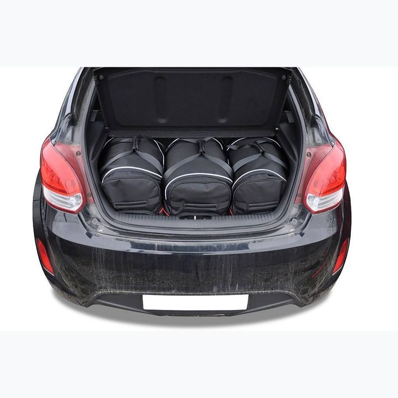 Set di borse da bagagliaio KJUST Hyundai Veloster Coupé 2011-2014 3 pezzi nero 10