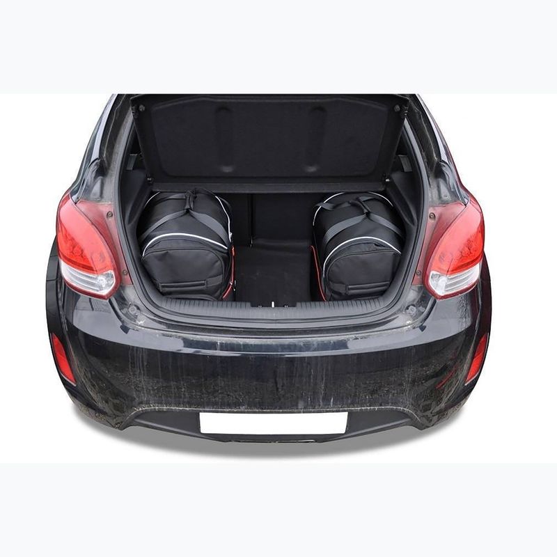 Set di borse da bagagliaio KJUST Hyundai Veloster Coupé 2011-2014 3 pezzi nero 11