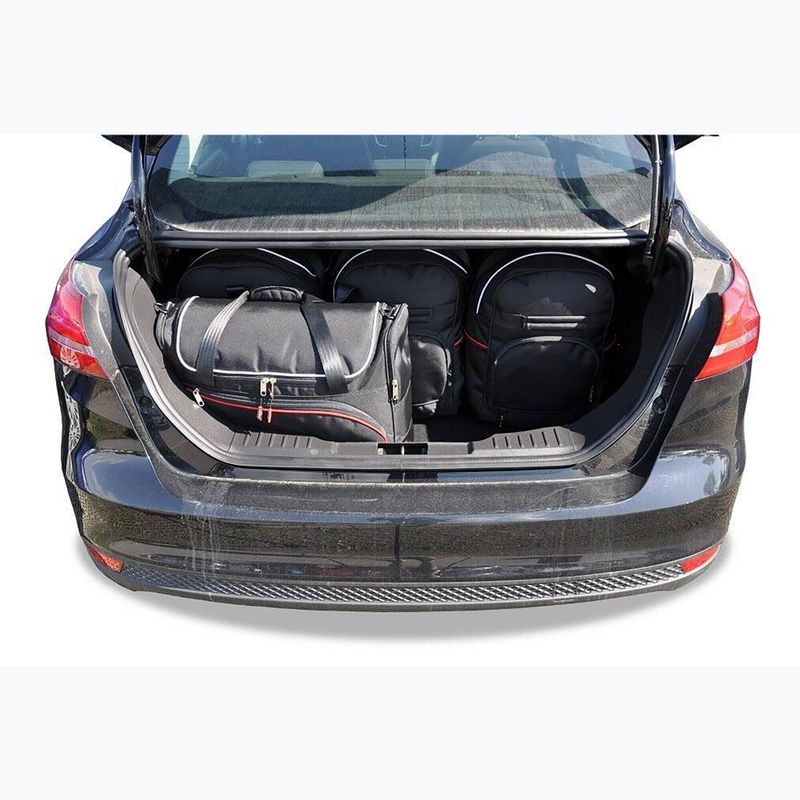 KJUST Ford Focus Limousine 2011-2018 set di borse per bagagliaio 5 pezzi nero 16