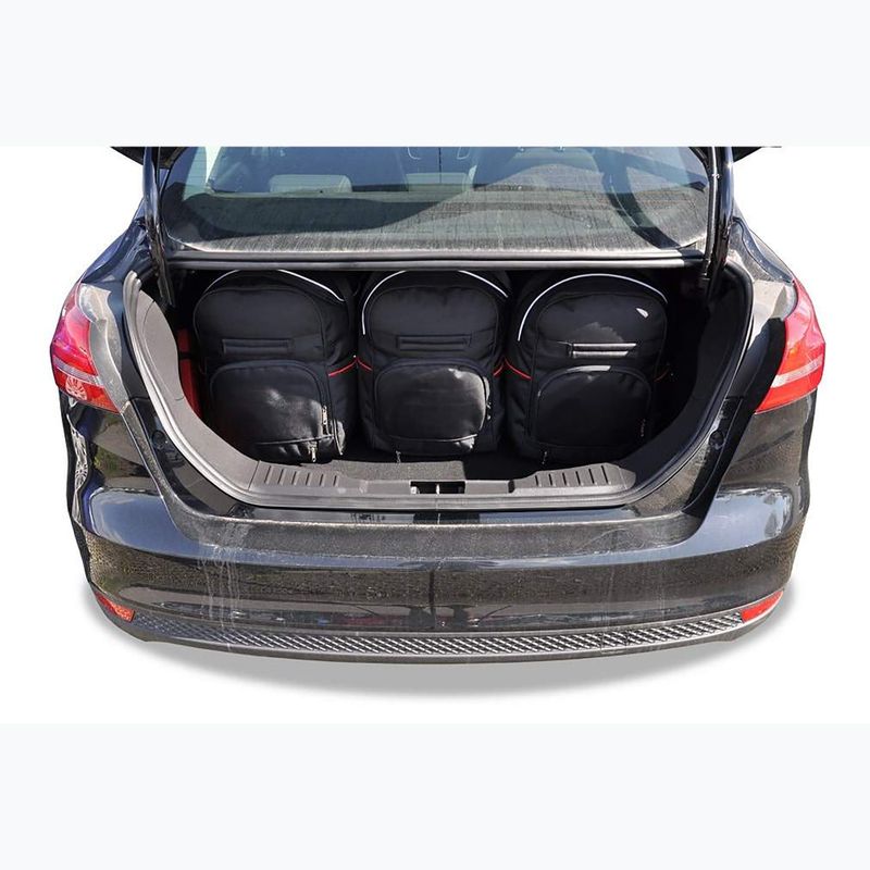 KJUST Ford Focus Limousine 2011-2018 set di borse per bagagliaio 5 pezzi nero 17
