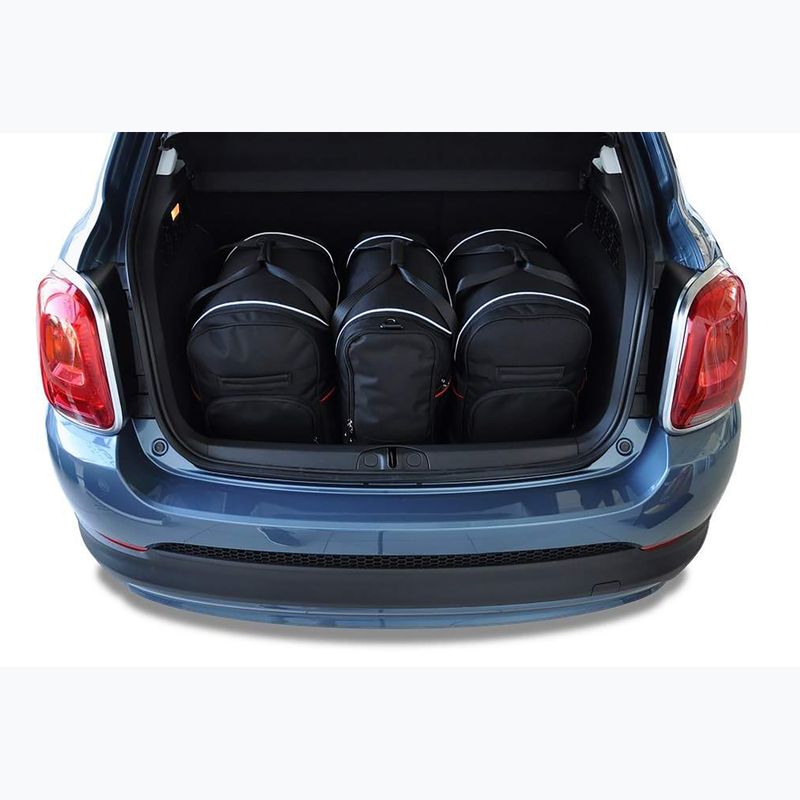 Set di borse da bagagliaio KJUST Fiat 500X 2014+ 3 pezzi nero 14