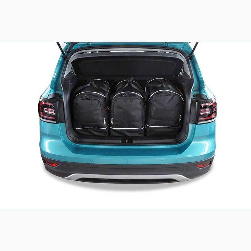 KJUST Volkswagen T-Cross 2018+ set di borse per il bagaglio 3 pezzi nero. 14