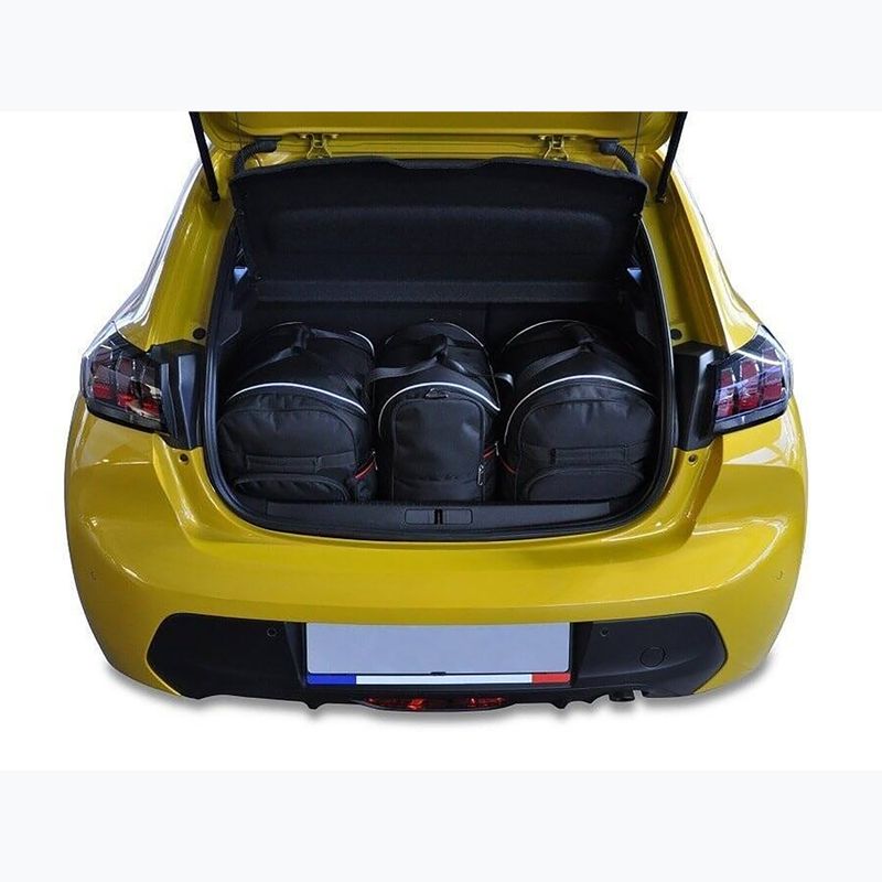 Set di borse KJUST per Peugeot 208 Hatchback 2019+ 3 pezzi nero. 10