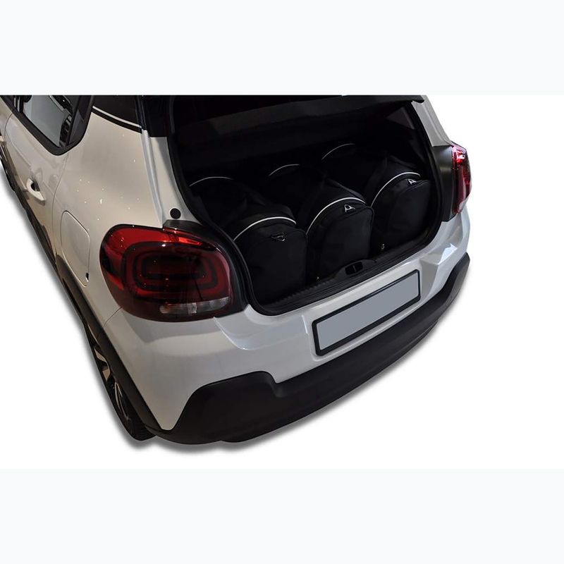 Set di borse da bagagliaio KJUST Citroen C3 Hatchback 2016+ 3 pezzi nero 12