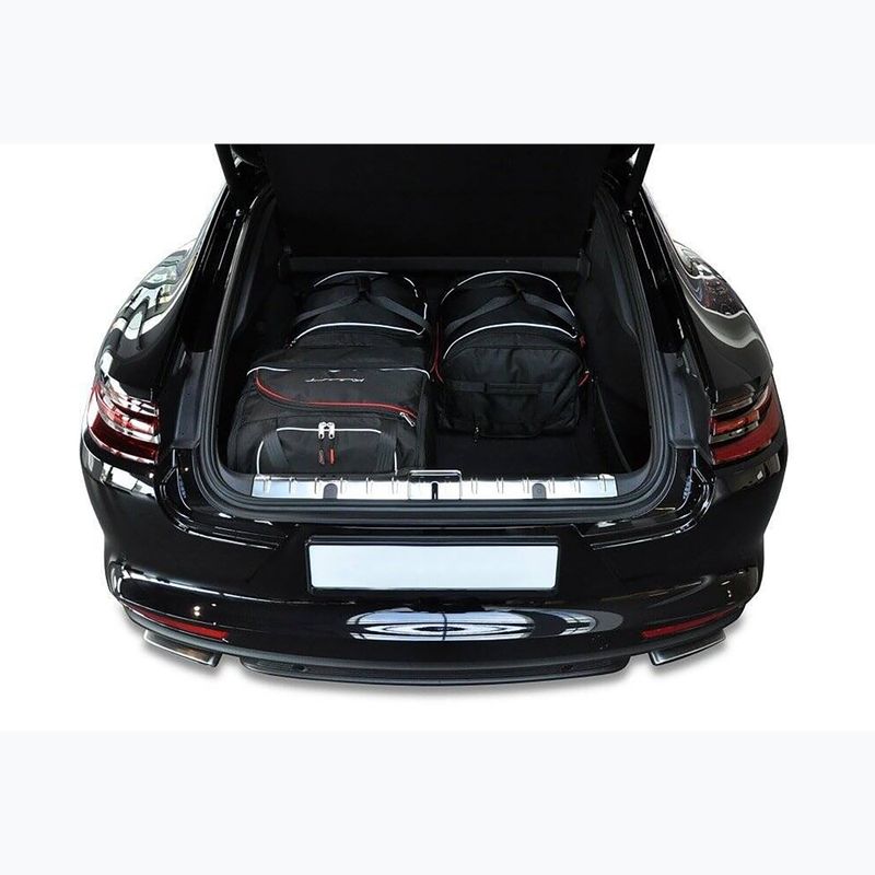 KJUST Porsche Panamera E-Hybrid 2016+ set di borse portabagagli 4 pezzi nero. 12