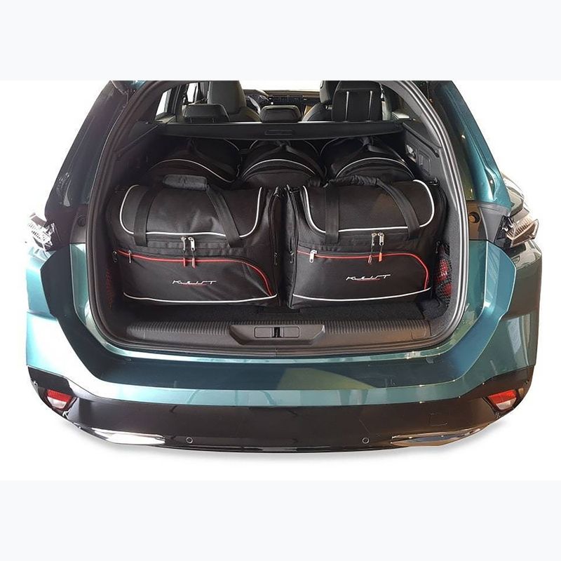 Set di borse portabagagli KJUST Peugeot 308 SW PHEV 2021+ 5 pezzi nero. 13