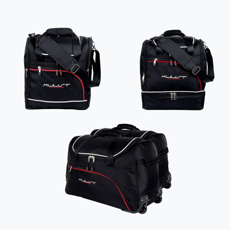 Set di borse portabagagli KJUST Peugeot 308 Hatchback PHEV 2021+ 4 pezzi nero.