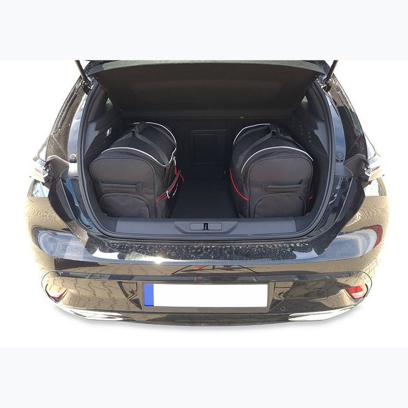 Set di borse portabagagli KJUST Peugeot 308 Hatchback PHEV 2021+ 3 pezzi nero. 12