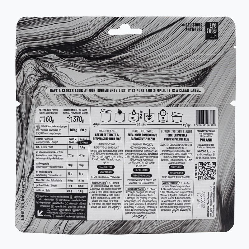 Alimenti liofilizzati LYOFOOD Crema di pomodoro e peperoni con riso 60 g 2
