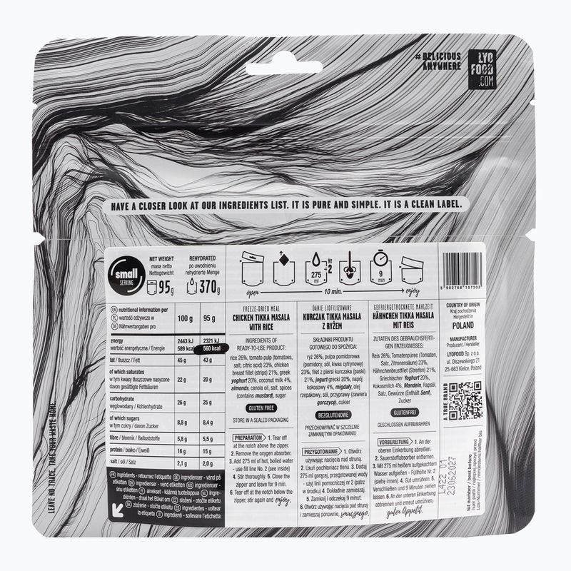 Alimenti liofilizzati LYOFOOD Pollo tikka masala 95 g 2