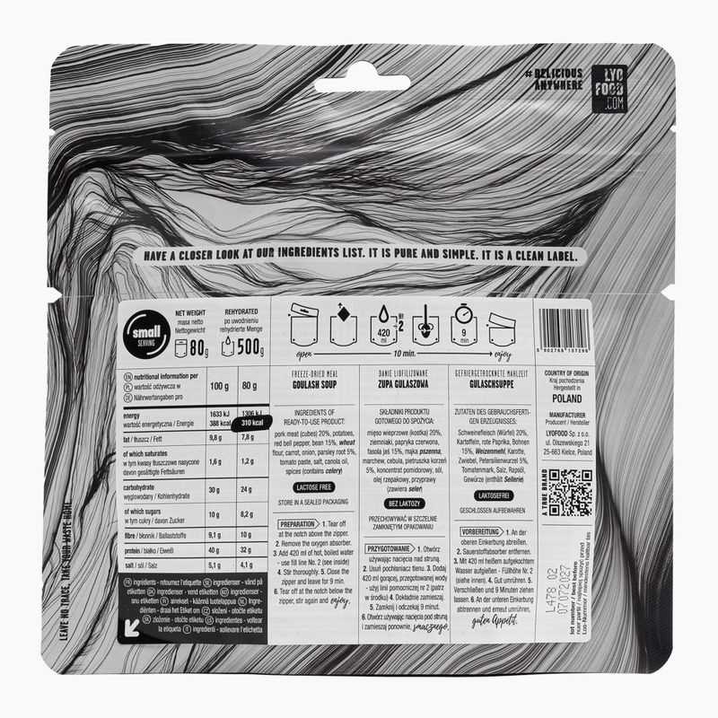 Alimenti liofilizzati LYOFOOD Zuppa di gulasch 80 g 2