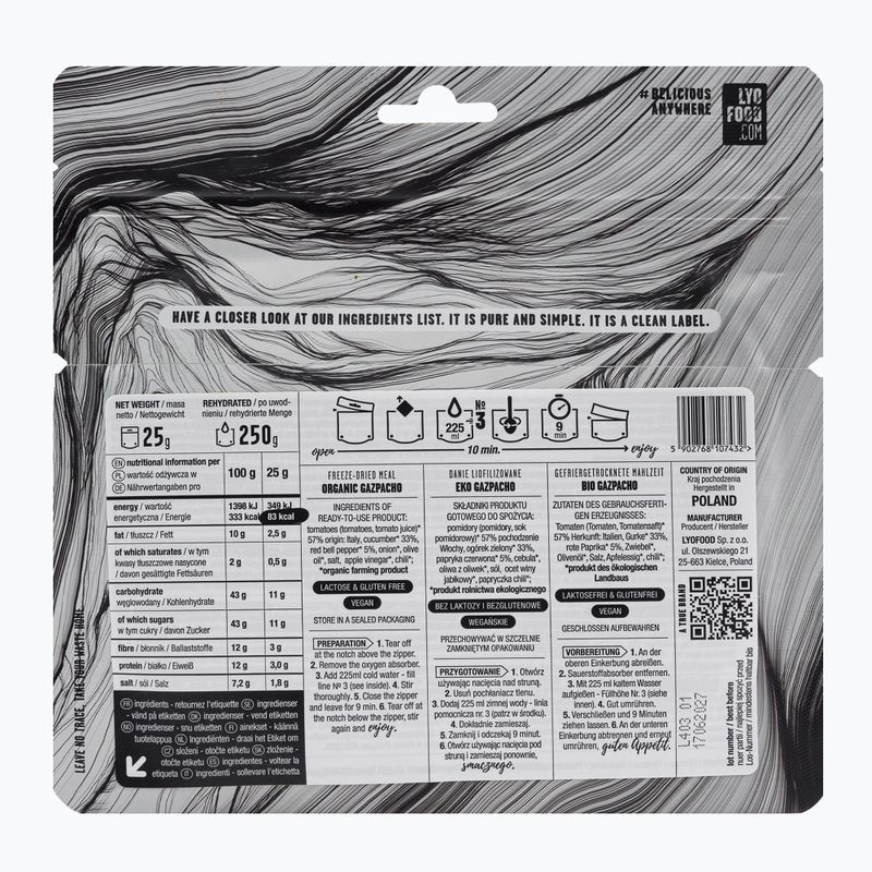 Cibo liofilizzato LYOFOOD EKO Gazpacho 25 g 2