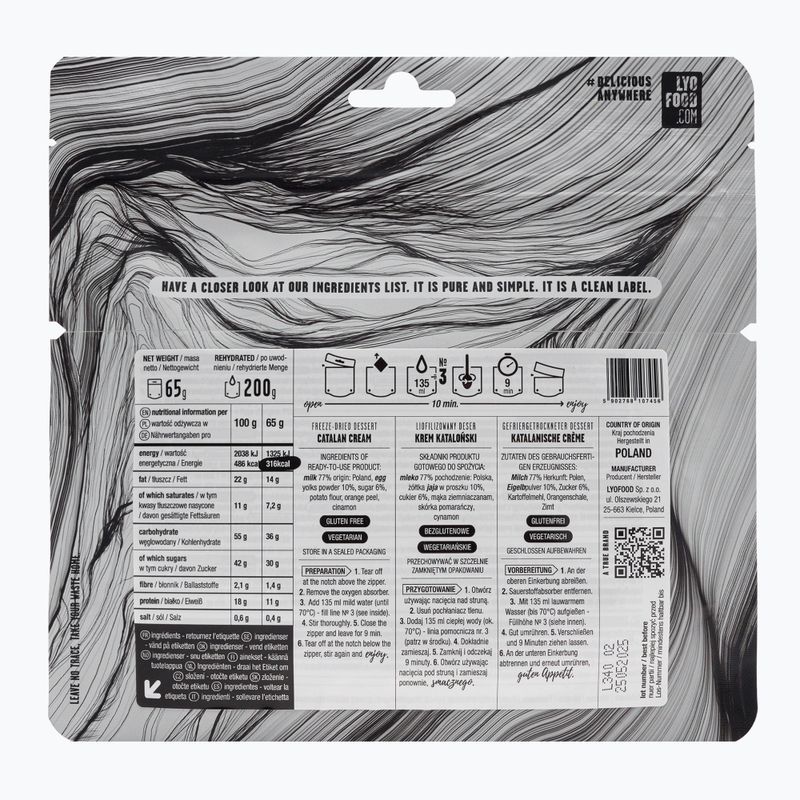 Alimenti liofilizzati LYOFOOD Crema catalana 65 g 2