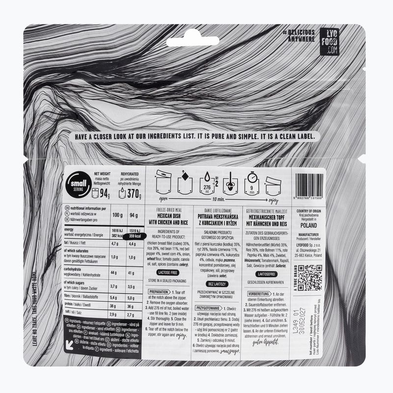 Alimenti liofilizzati LYOFOOD Piatto messicano 94 g 2
