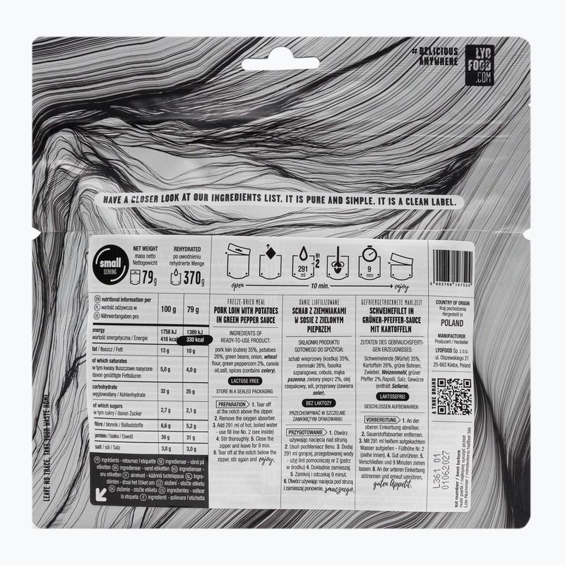Alimenti liofilizzati LYOFOOD Lombo di maiale in salsa di peperoni verdi 79 g 2