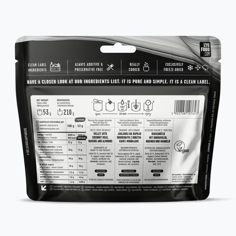 Alimenti liofilizzati LYOFOOD Jaglanka su bevanda al cocco 210 g 2