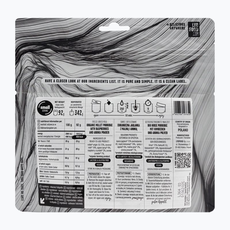 Cibo liofilizzato LYOFOOD EKO Jaglanka con lampone e aronia 92 g 2