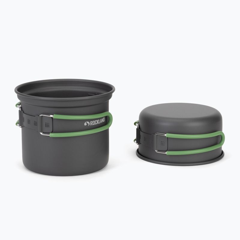 Set di pentole Rockland Travel Pro grigio/verde 2