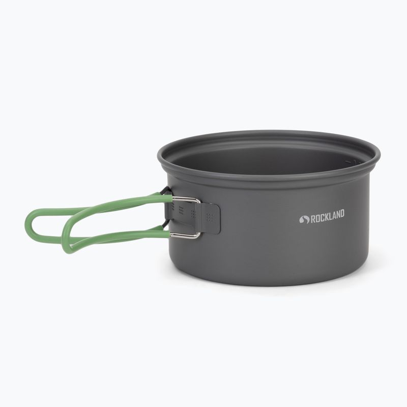 Set di pentole turistiche Rockland Travel Duo anodizzate grigio/verde 3