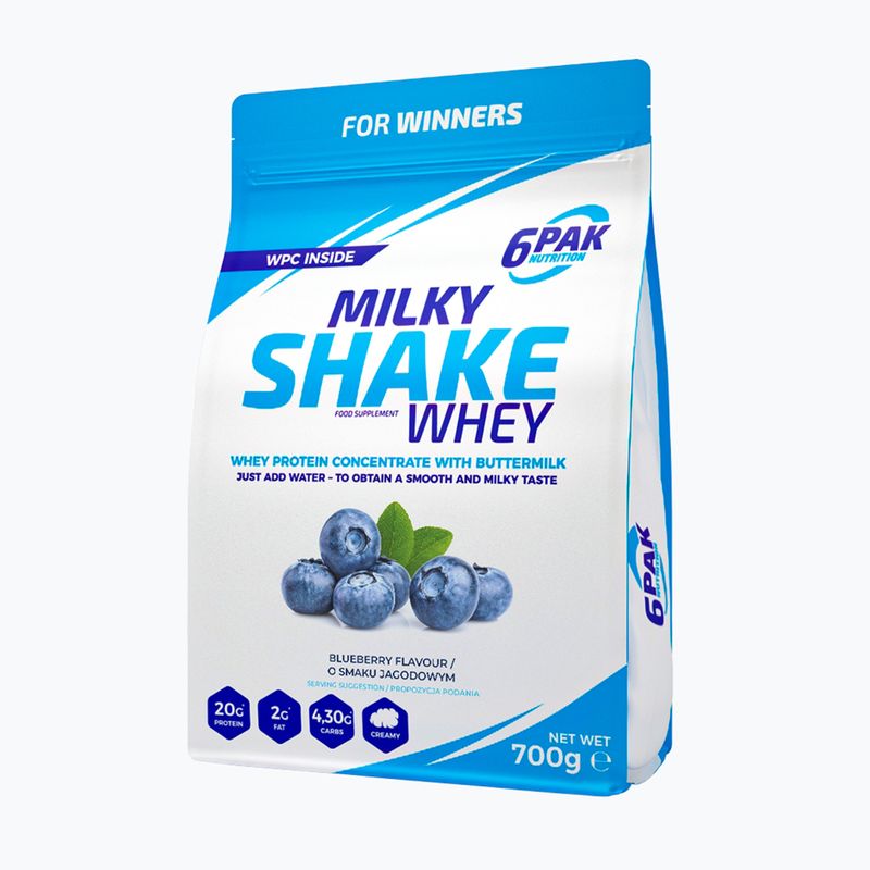 Siero di latte 6PAK Milky Shake 700 g Mirtillo