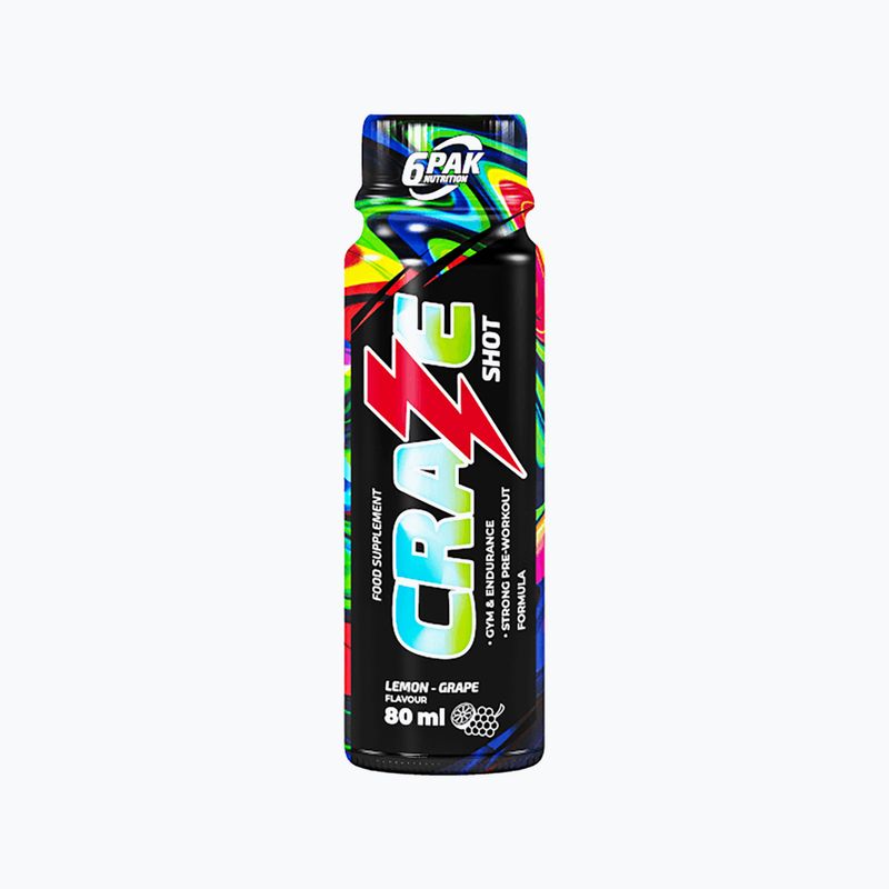 Pre-allenamento 6PAK Craze Shot 80 ml Limone Uva