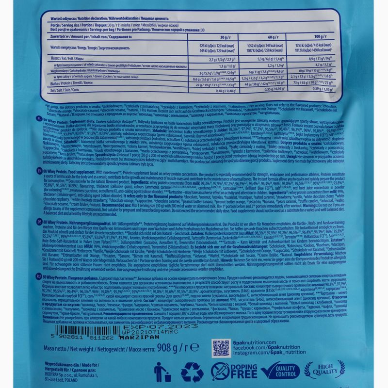 Siero di latte 6PAK 80 Proteine 908 g Marzapane 2