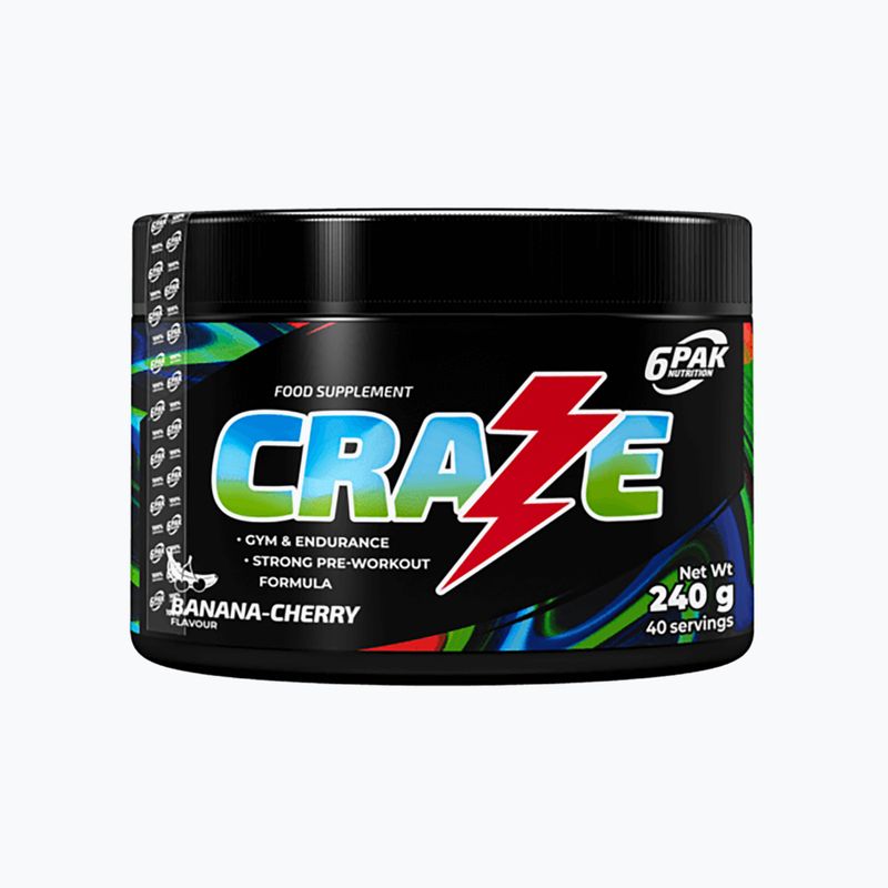 Pre-allenamento 6PAK Craze 240 g Banana Ciliegia
