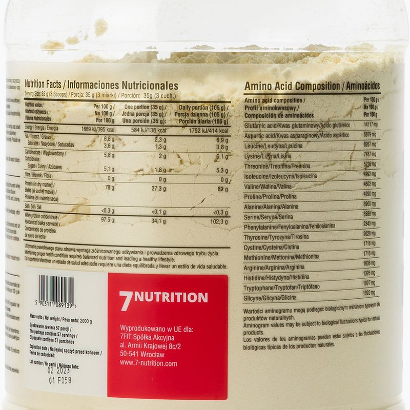 Proteine del siero di latte 7Nutrition 80 2 kg White Choco Strawberry 3