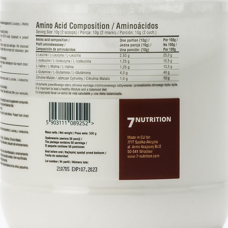 BCAA 7Nutrition Master 500 g puro 3