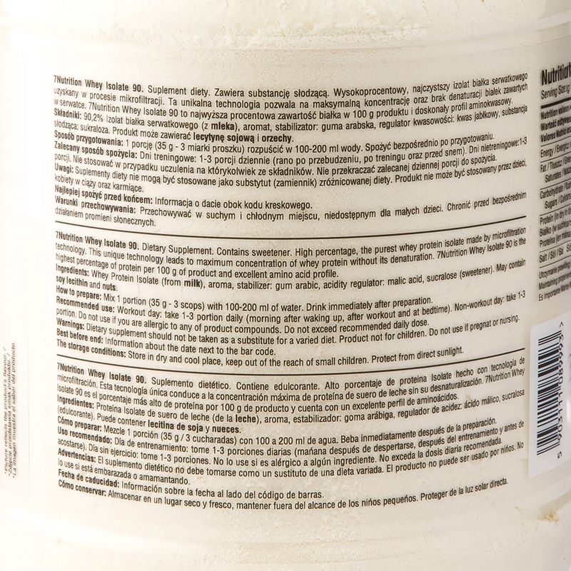 Siero di latte 7Nutrition Isolate 90 2 kg Fragola Banana