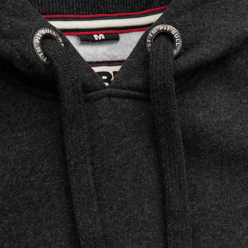 Felpa uomo Pitbull West Coast con cappuccio piccolo Logo 21 antracite melange 4