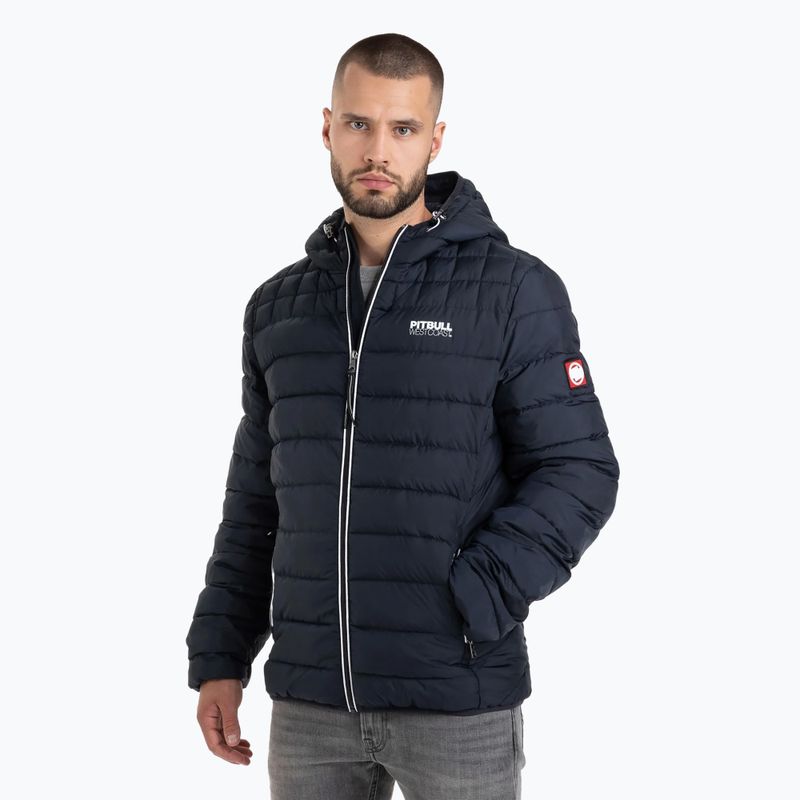 Pitbull West Coast Uomo Giacca invernale imbottita con cappuccio Seacoast blu scuro